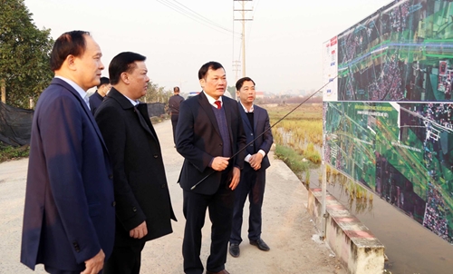 Lãnh đạo huyện Thường Tín hứa hoàn thành 100% công tác giải phóng mặt bằng cho dự án đường Vành đai 4 trong năm 2023